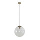 300mm Sphere Clear Glass Shade Pendant Light With Antique Brass Metalware E27 IP20 25W 300mm Sphere Clear Glass Shade Pendant Light With Antique Brass Metalware E27 IP20 25W